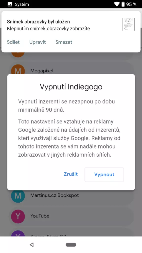 vypnuti reklam google