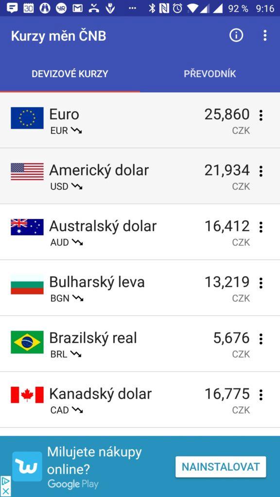 Aplikace Česká koruna