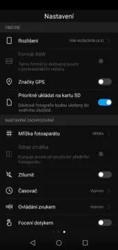 Huawei P20 lite aplikace nastaveni fotaku