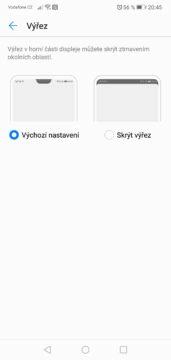 Huawei P20 lite nastavení výřezu skrytí
