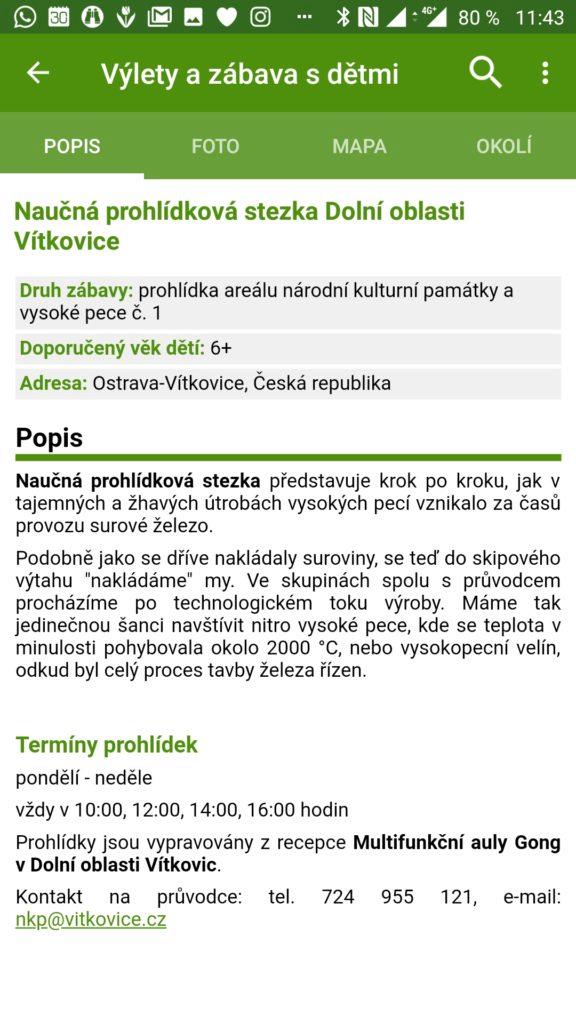 Informace o místě Výlety a zábava