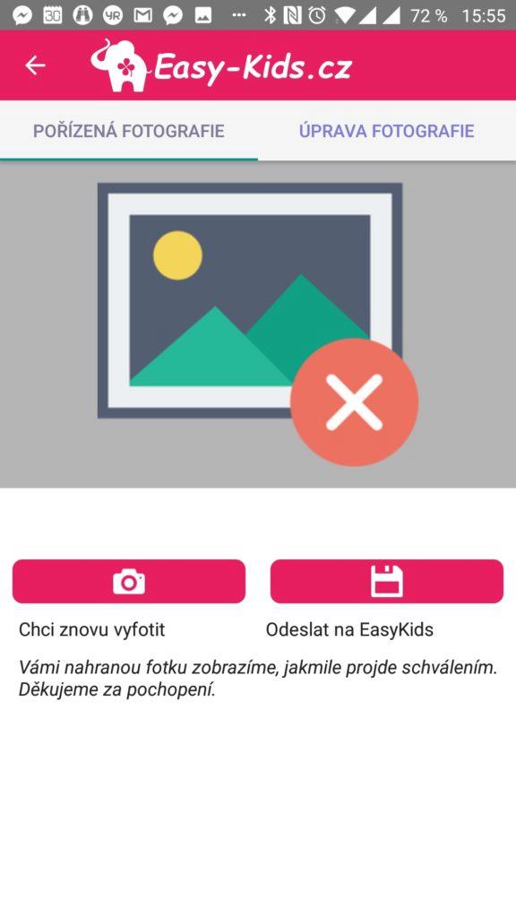 Možnost odeslání fotek EasyKids