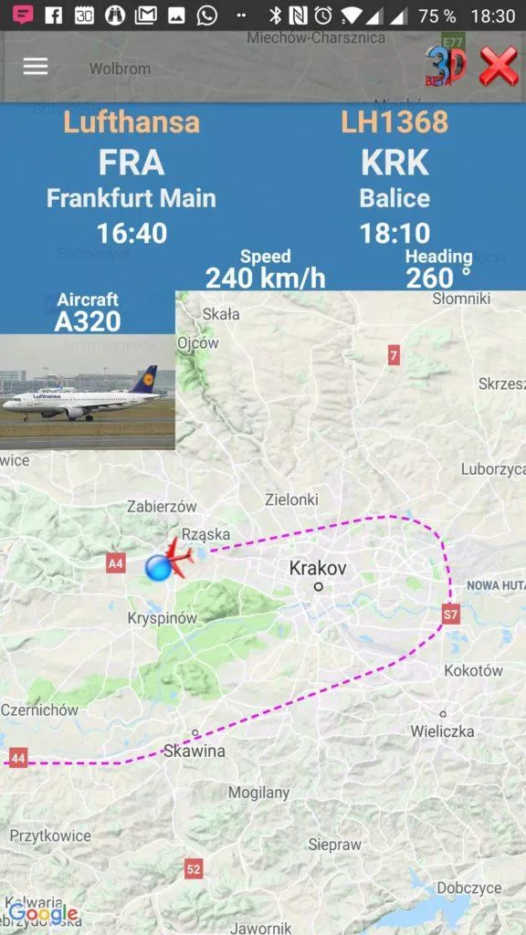 Podrobnosti o letadle Air Traffic