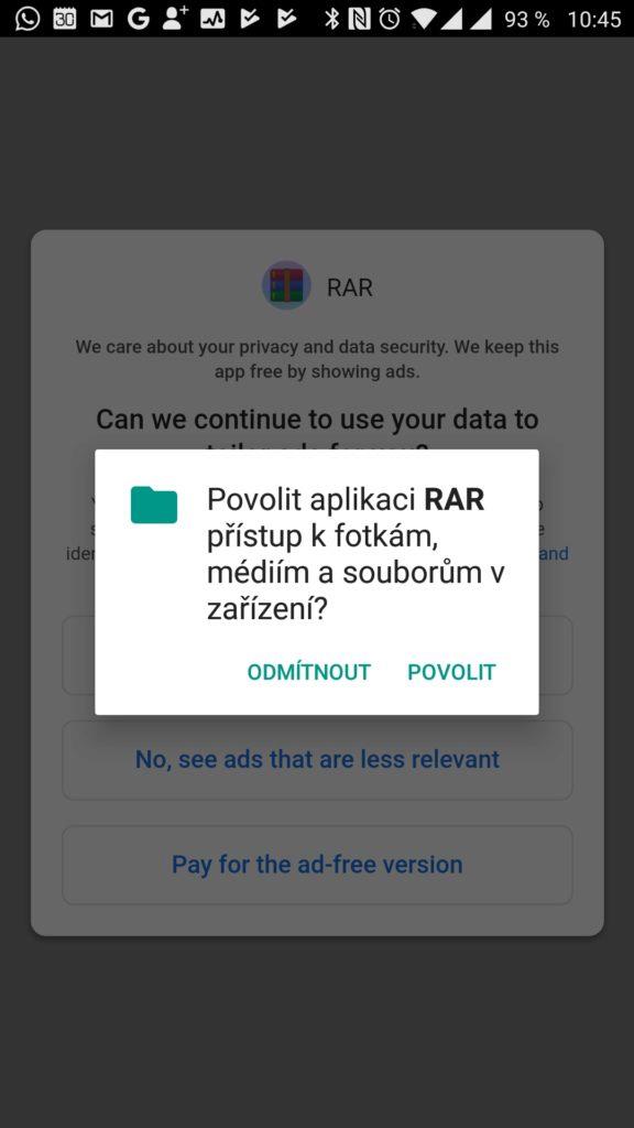 Požadavek na přístup k souborům