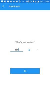 Zadání váhy WeightFit