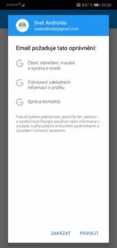 gmail problem cteni emailu tretimi stranami