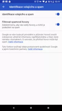 google telefon spam hovory blok