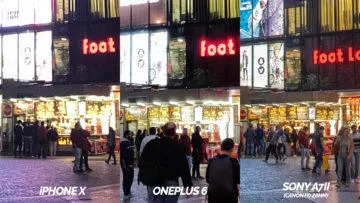 nocni fotografie ulice detail testovani telefony oneplus 6 vs iphone X