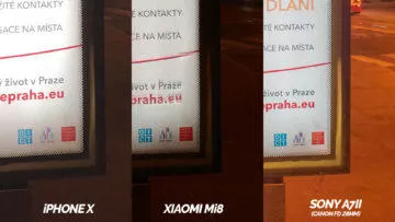 nocni fotografie xiaomi mi 8 vs apple iphone x detail