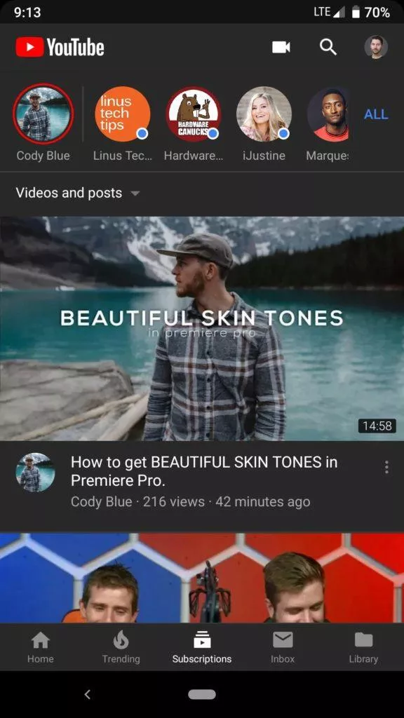 youtube android tmavy vzhled