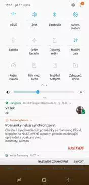 Samsung Experience galaxy note 9 notifikace