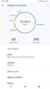 Android 9 Pie digitalni rovnovaha