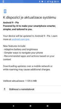 android p aktualizace stazeni instalace