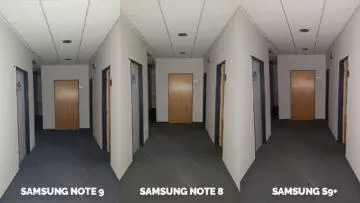 chodba test blesku note 9 vs note 8 vs galaxy s9