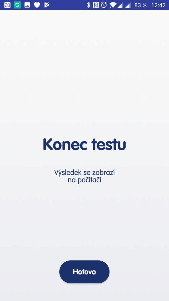 Konec testu - výsledky jsou na PC