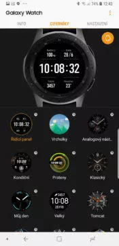 Samsung Galaxy Wearable ciferniky