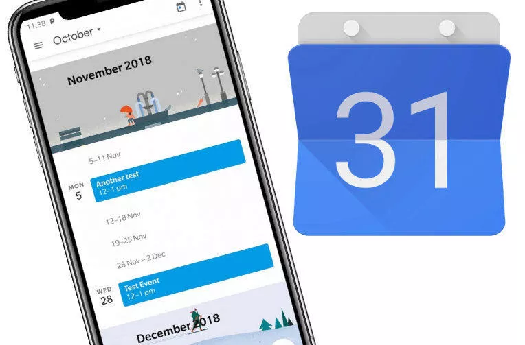 kalendar s novym designem google material design