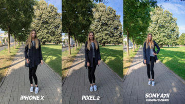 modelka na chodniku fototest pixel 2 vs iphone X