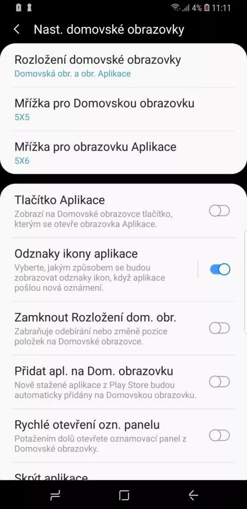 samsung launcher experience 10 nastaveni