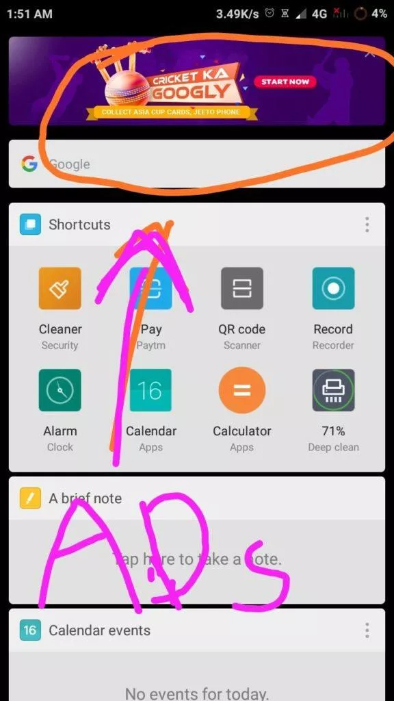 xiaomi hlavni obrazovka reklama
