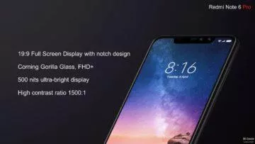 xiaomi redmi note 6 displej