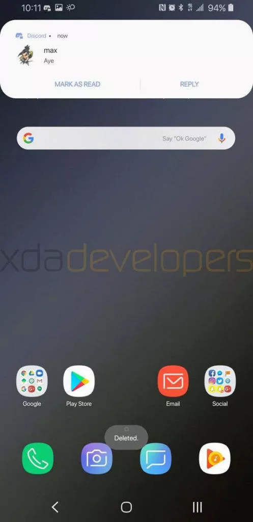 zpravy notifikace samsung nadstavba experience 10