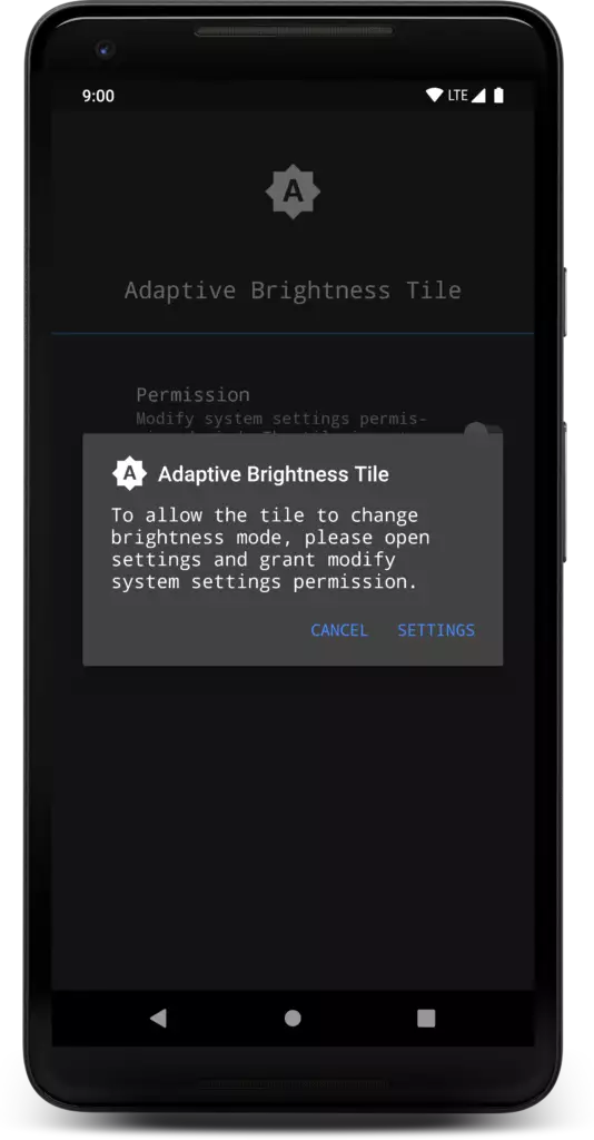 Adaptive Brightness Tile aplikace