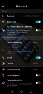 Honor 8x nastaveni fotoaparatu