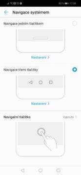 Huawei Nova 3 navigační tlačítka