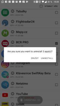 Jste si jisti, že chcete odistalovat? UnApp