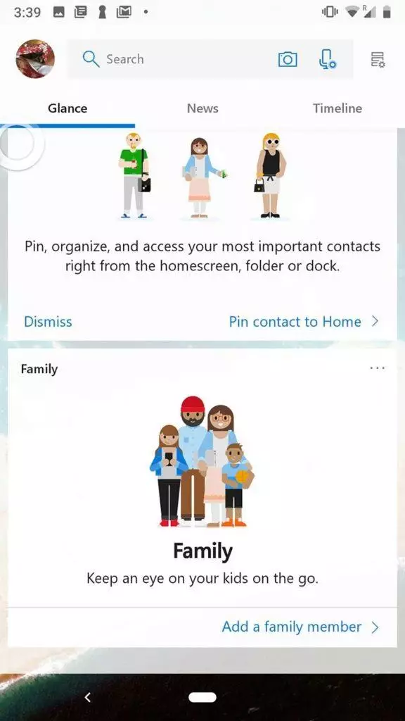Microsoft launcher redesign informačního kanálu