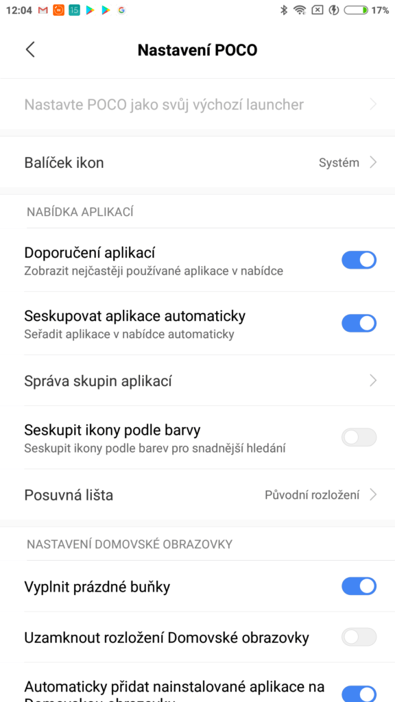 Možnosti nastavení
