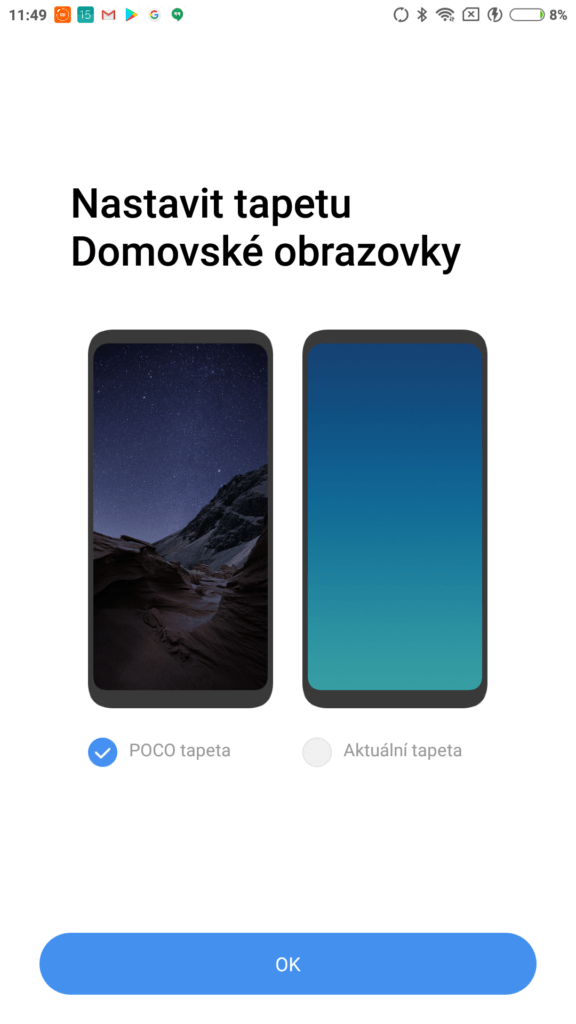 Nastavení tapety