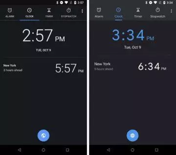 Nove Google Hodiny 6.0 modrá barva a jiný font