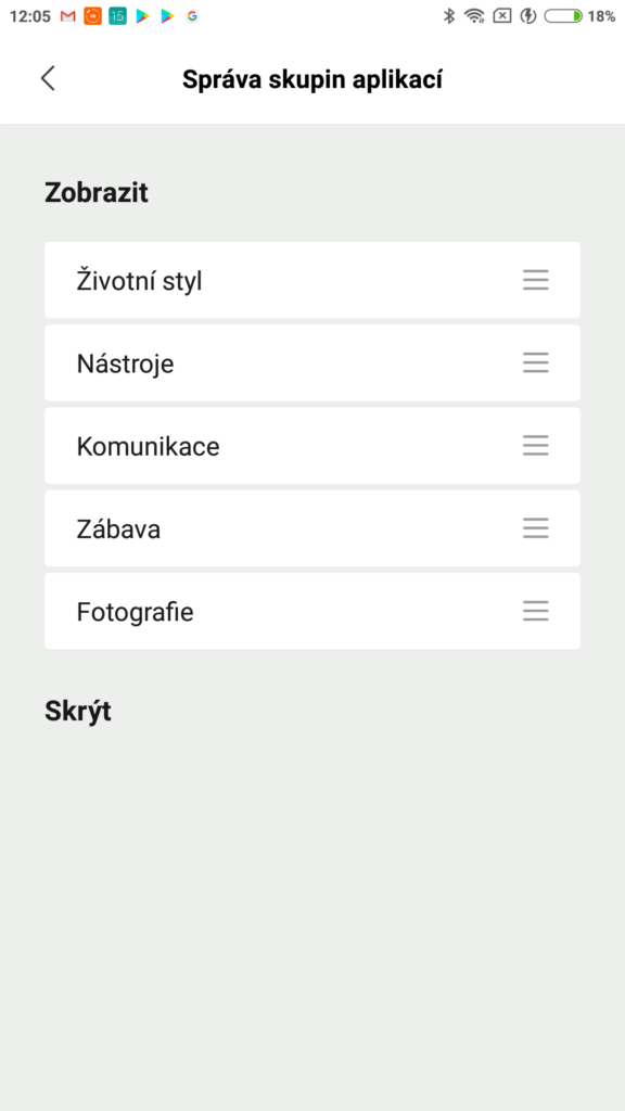 Správa skupin aplikací