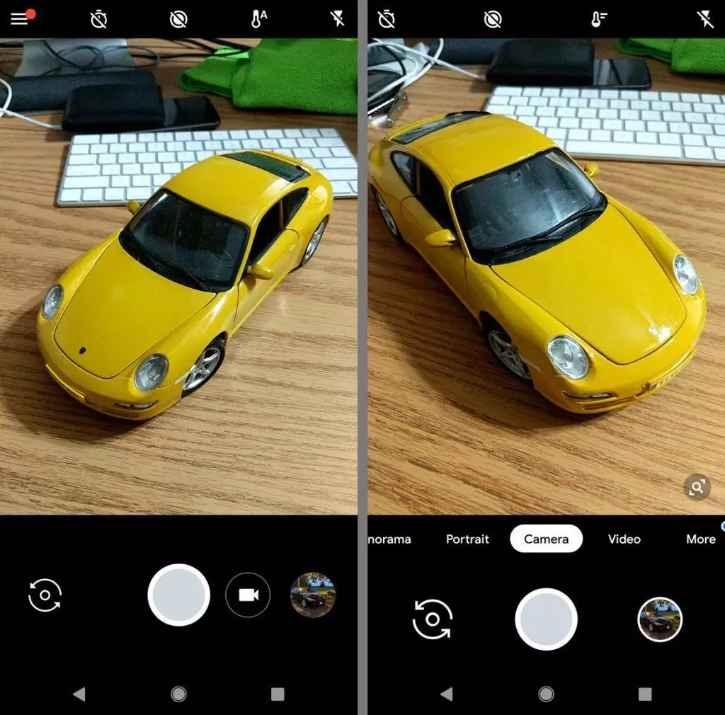 Srovnání staré verze Google Camera s novou