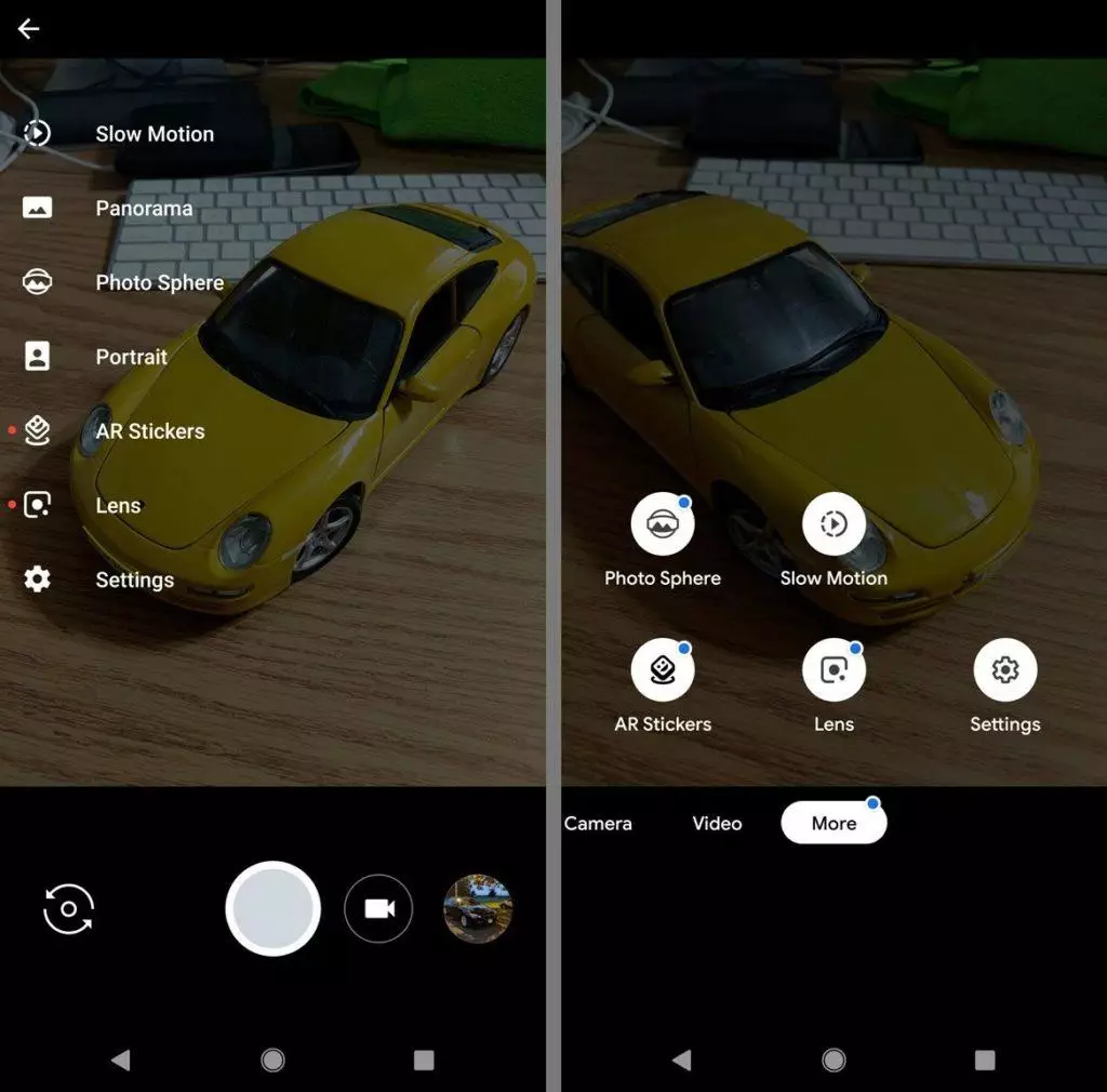 Srovnání staré verze Google Camera s novou režimy