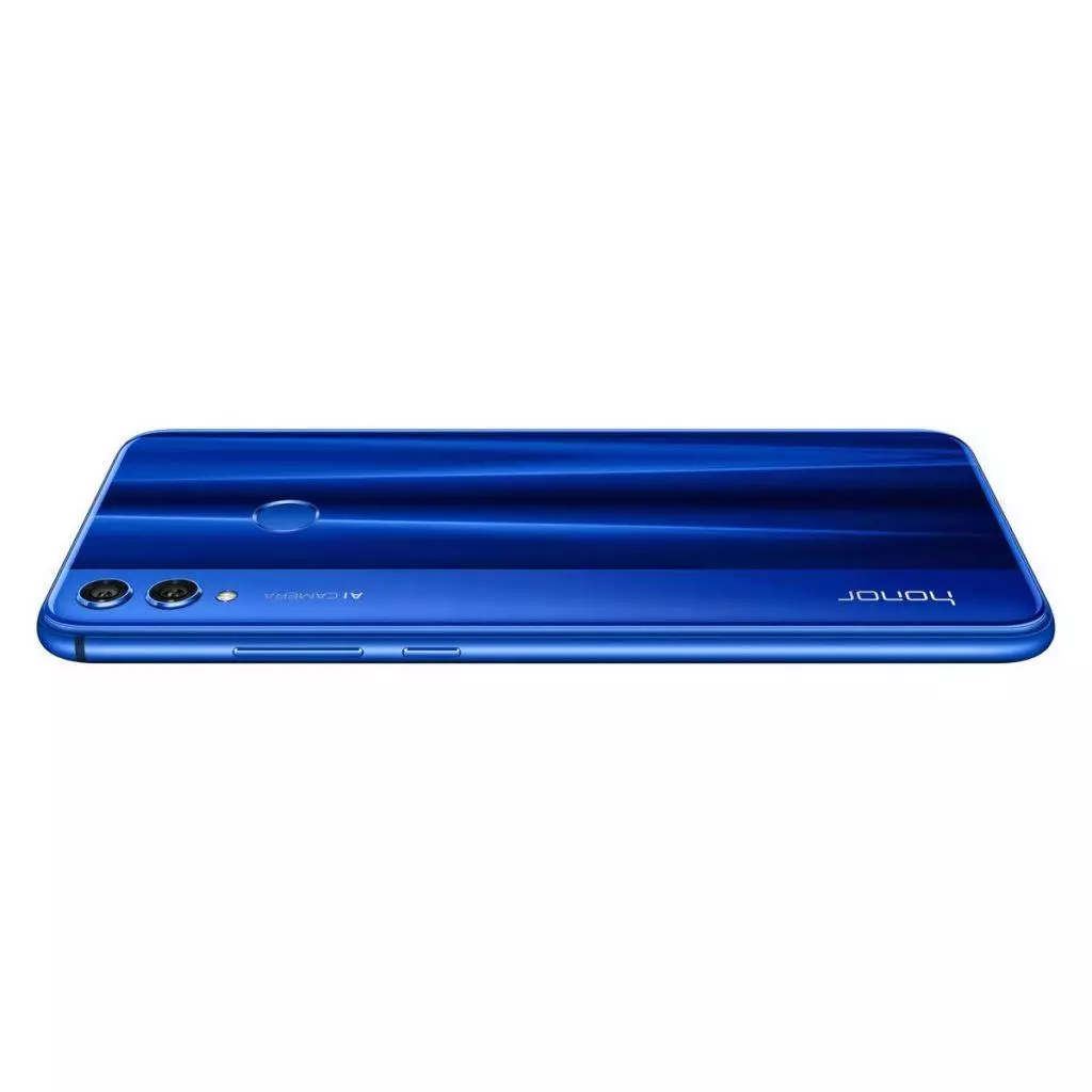 Telefon Honor 8X modrý - položen na displeji