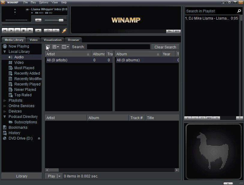 Winamp - screenshot uniklé bety 5.8 pro pc