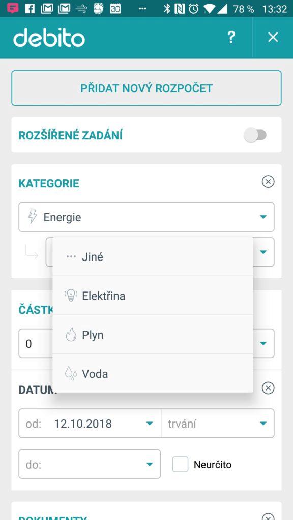 Zadání energie Debito