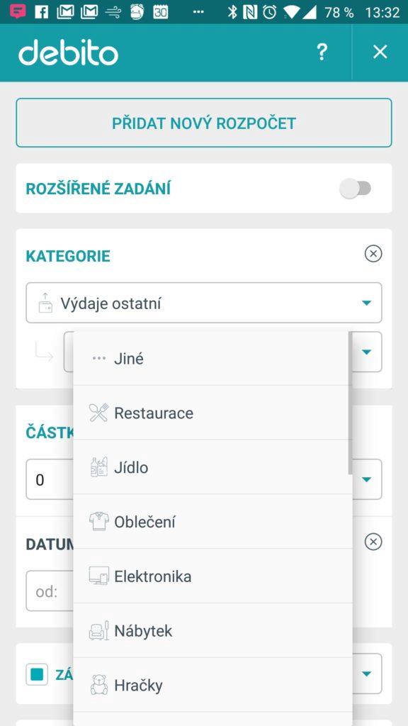 Zadání výdaje Debito
