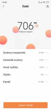 cisteni mista aplikace xiaomi