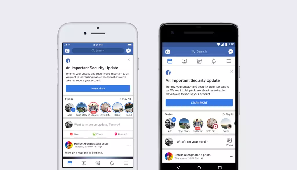 informacni zprava facebook