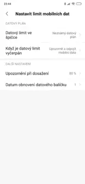 xiaomi limit mobilnich dat