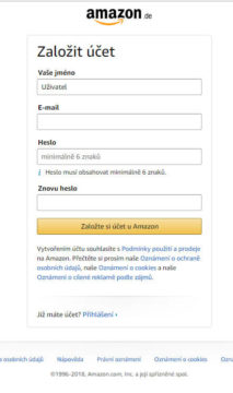 Amazon-registrace-uctu