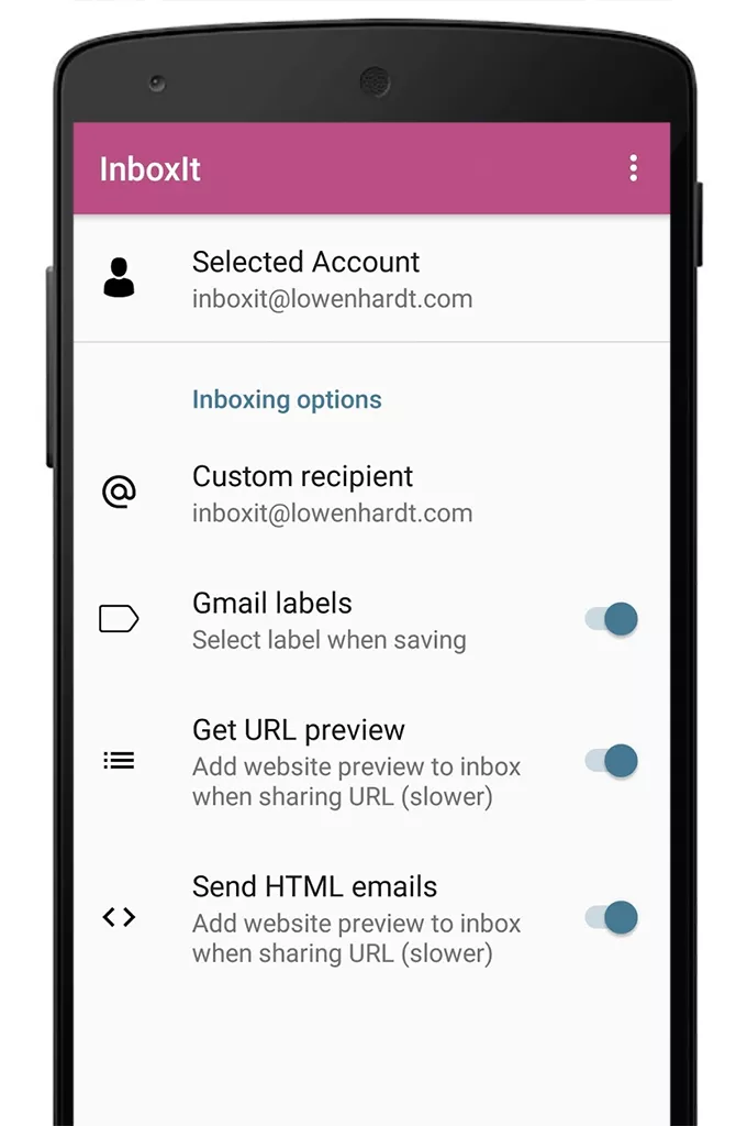 InboxIt aplikace