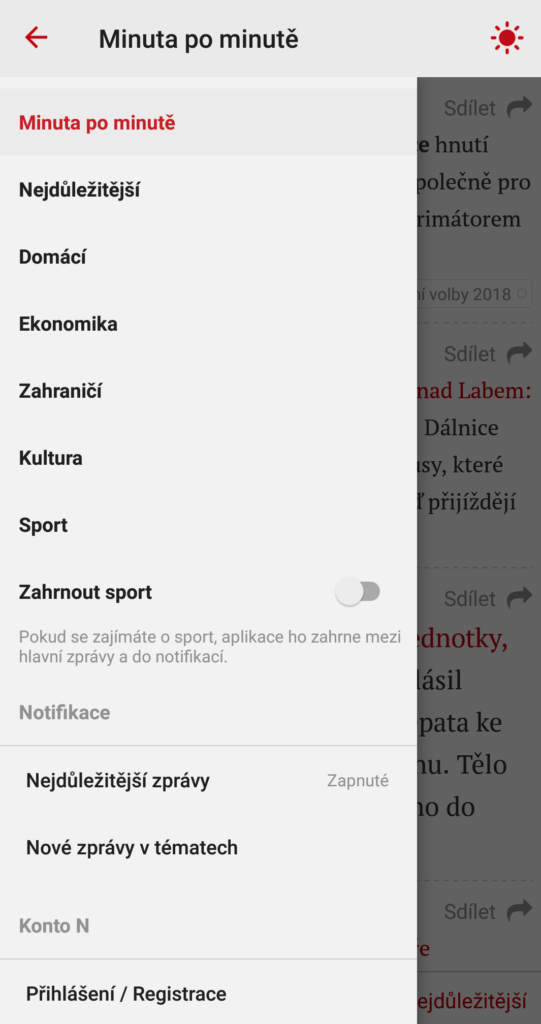Minuta po minutě aplikace