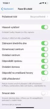 iPhone XS odemykání obličejem