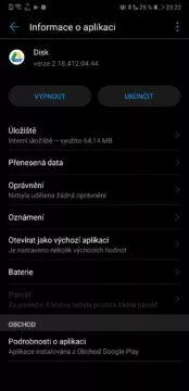 aplikace vypnout deaktivovat android emui