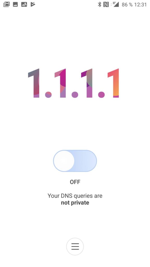 DNS 1.1.1.1 není aktivní